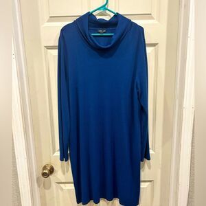 J. Jill Wearever Collection Navy Blue Cowl Neck Turtleneck Dress size XL‎